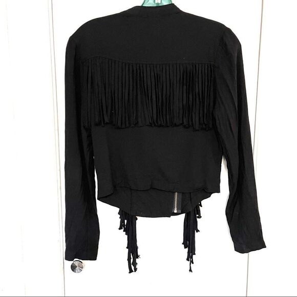 L.A hearts black rayon fringe trim jacket - Picture 2 of 7